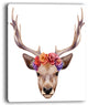 "Deer Portrait With Floral Head" Wall Art, 30"x40"
