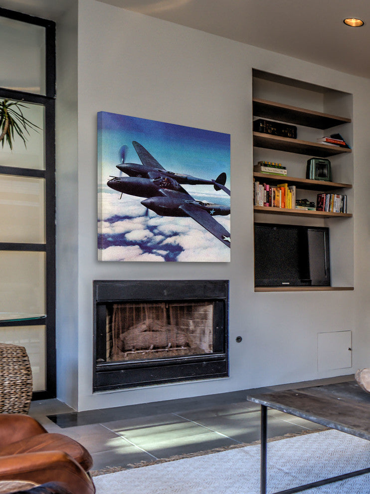 "Black Plane" Painting Print on Wrapped Canvas