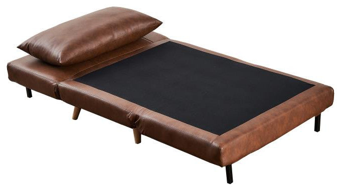 Shaw Convertible Tri-Fold Sleeper Chair with Pillow, Brown