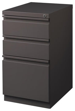 Scranton & Co 20" 3-Drawer Modern Metal Mobile Pedestal File Cabinet in Espresso