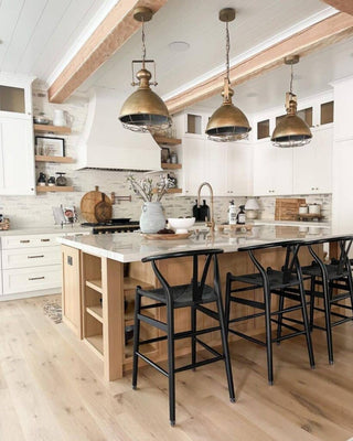 Solid Wood Natural Counter Height with Y Back Woven Black Seat Fully Assembled, Black