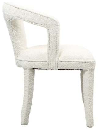 Swift Boucle Dining Armchair Chair in White