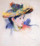 Berthe Morisot Jeanne Pontillon Wearing a Hat, 20"x25" Wall Decal