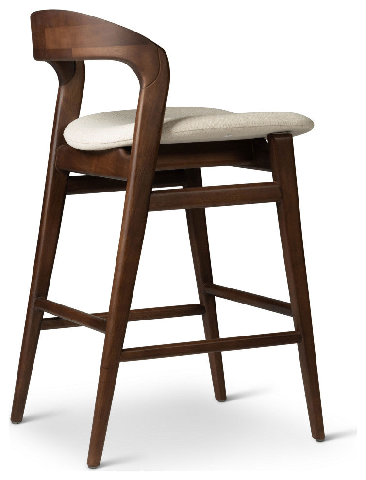 Modern Brazilian, Velma, Counter Stool, Nogal/Medley Ivory