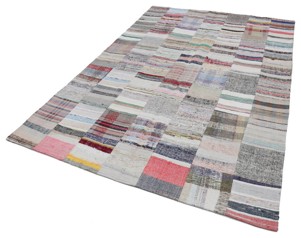 Rug N Carpet - Handmade Turkish 6' 7'' x 9' 10'' Vintage Patchwork Kilim Rug
