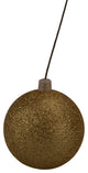 100Mm 4" Gold Glitter Ball Ornament With Wire