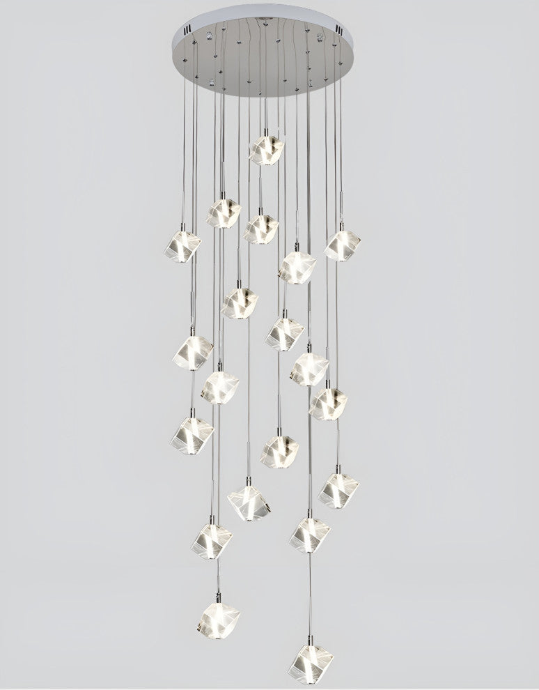 Nice | Crystal Staircase Chrome Chandelier, L10