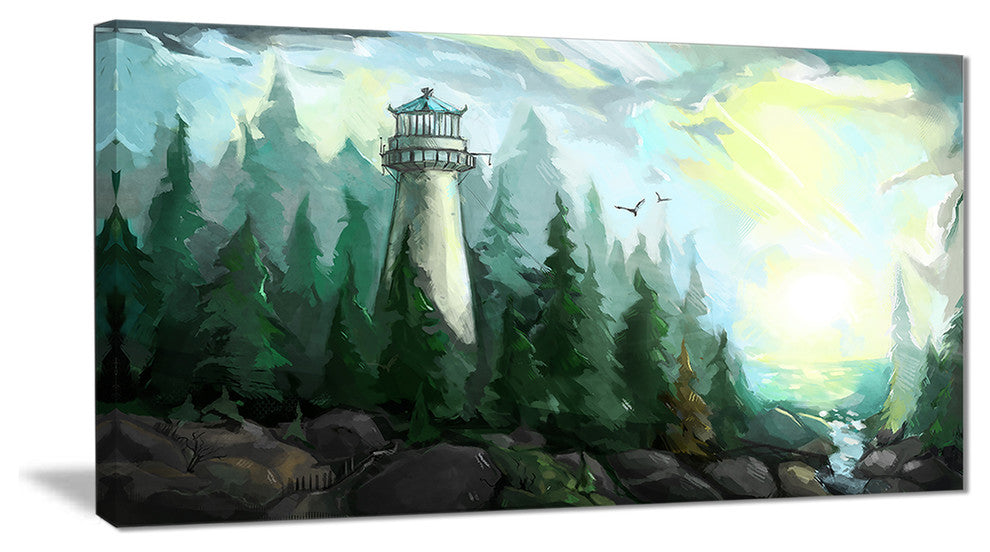 "Landscape With River and Trees" Canvas Print