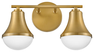 Lark Haddie 14.5" Modern Two-Light Bath Vanity, Lacquered Brass