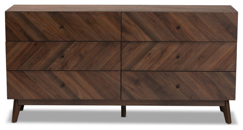 Hugo Mid-Century Dresser, Walnut Brown