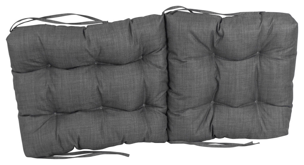 18"X38" Spun Polyester Solid Outdoor Tufted Chair Cushion, Cool Gray