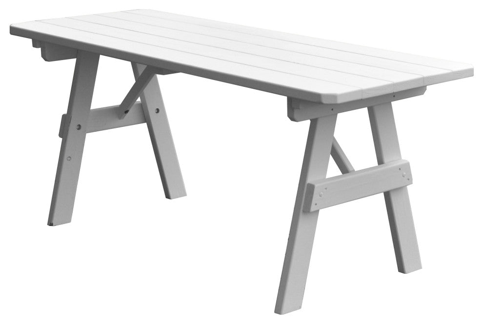 Pine Traditional Table, White, 4 Foot