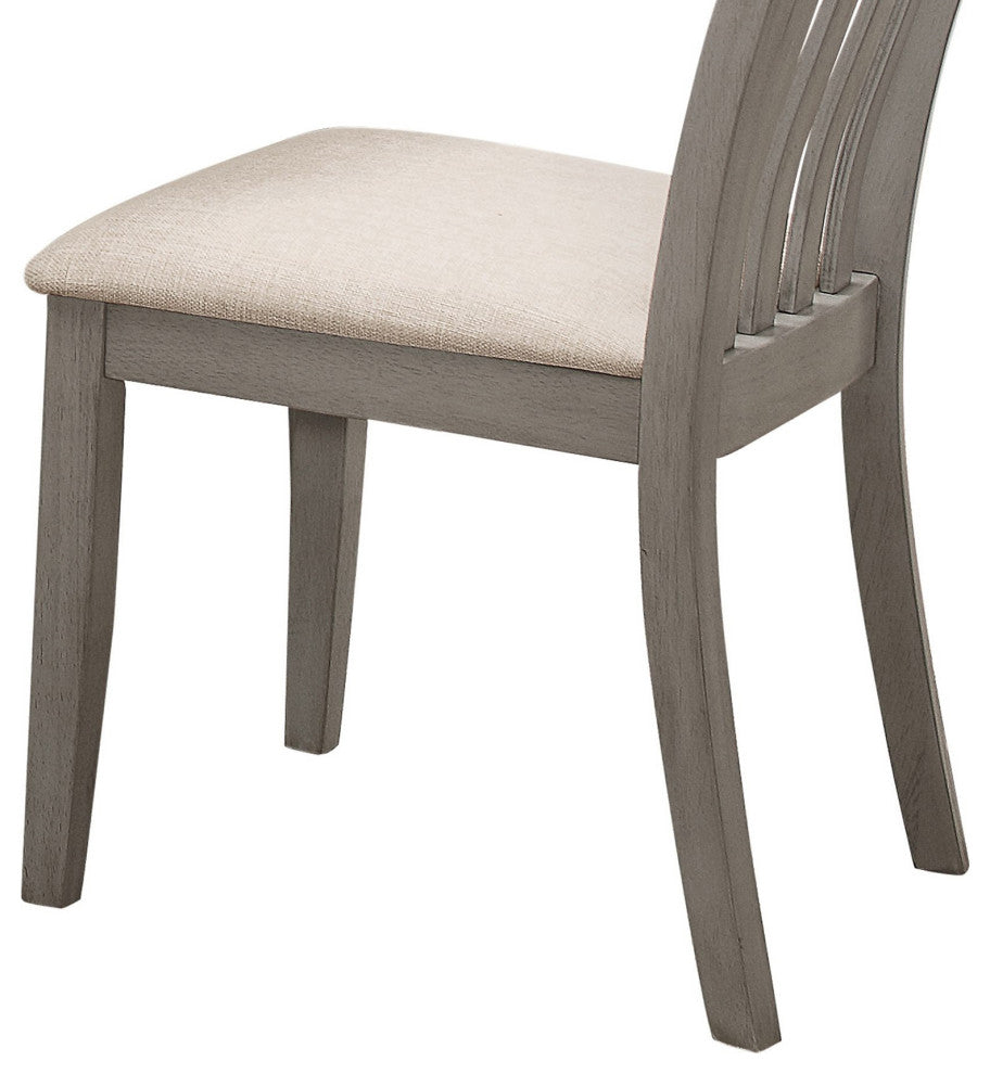 Set of 2 Dining Side Chairs with Upholstered Seat, Coastal Gray