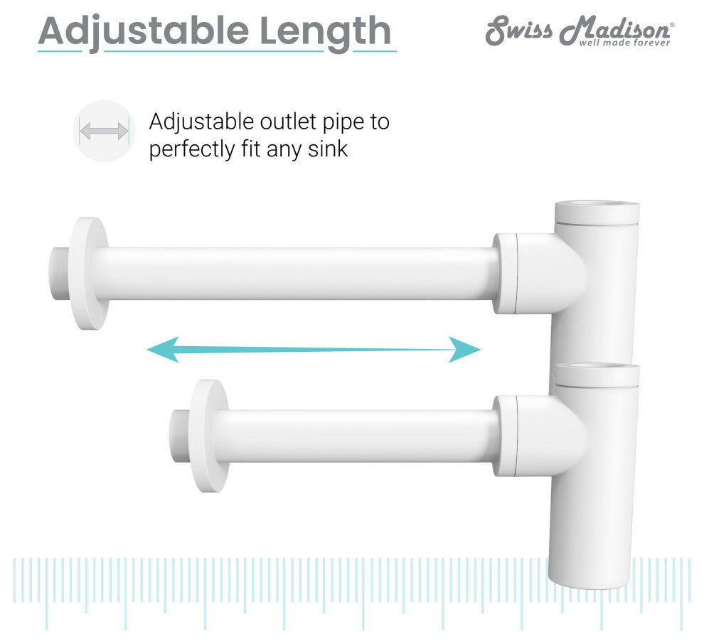Bottle Trap Drain, Matte White