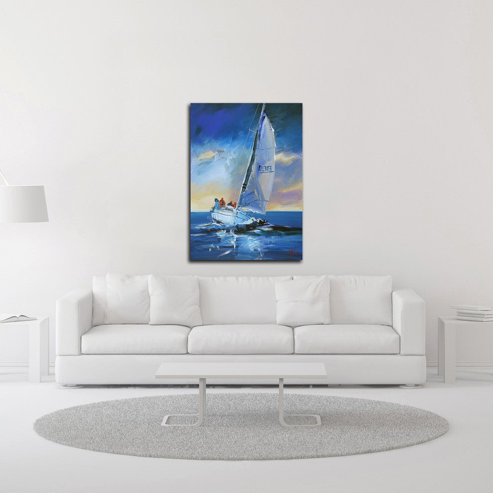 Night Sail by Craig Trewin Penny, Print on Canvas, 30"x42"