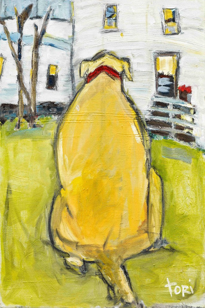 "Fat Dog" Painting Print on Canvas by Tori Campisi, 40"x60"