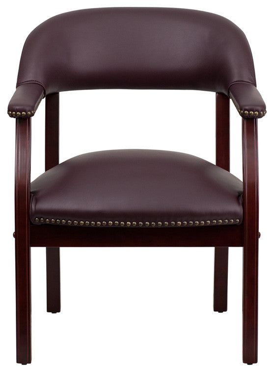 Side Chair, Burgundy Leather