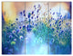 Blue Summer Flowers on Meadow, Floral Triptych Canvas Art Print, 36x28, 3 Panels
