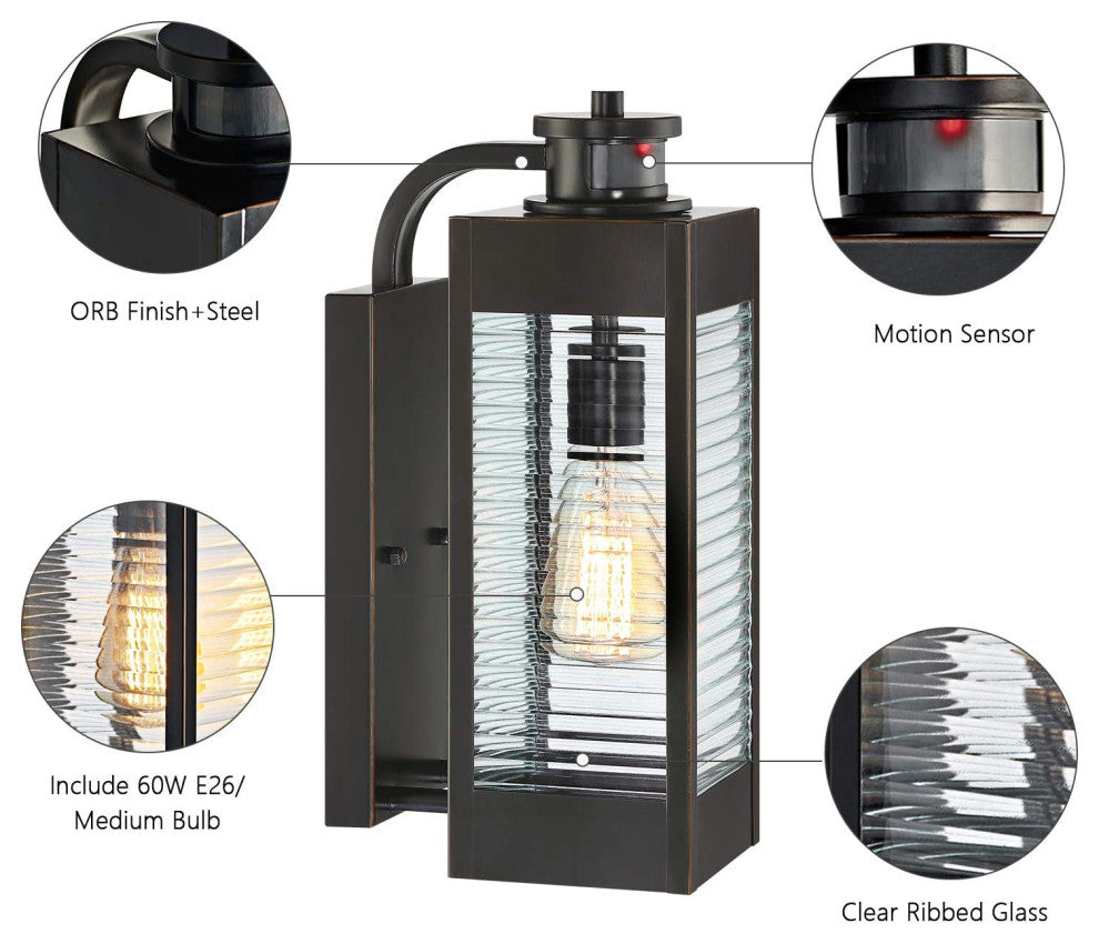 Motion Sensor Detection Wall Light Industrial Black Wall Lamp