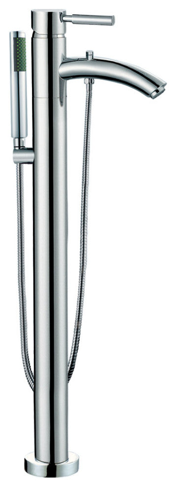 Juno Freestanding Bathtub, Polished Chrome Trim, 67", Faucet in Chrome