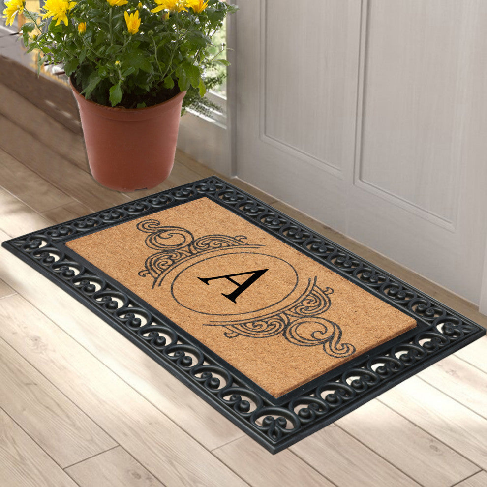A1HC Heavy Duty Single/Double Rectangle Doormat Black/Beige, 30"x48", A