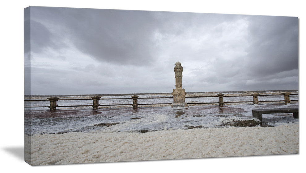 "Spring Storm in Uruguay Panorama" Sea Bridge Wall Art, 1 Panel, 60"x28"