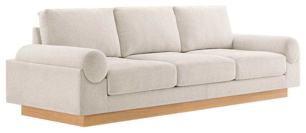 Oasis Upholstered Fabric Sofa - Ivory