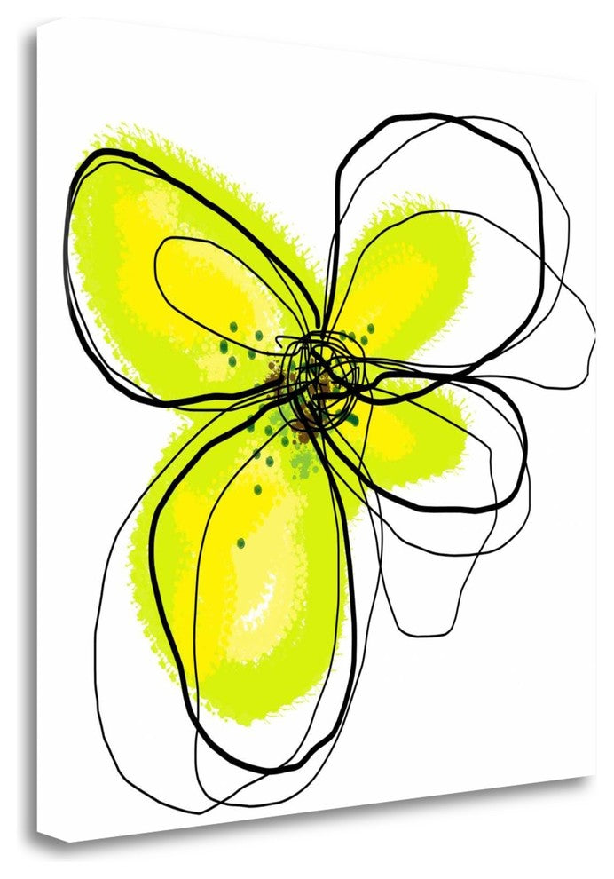 "Yellow Petals One" By Jan Weiss, Giclee Print on Gallery Wrap Canvas