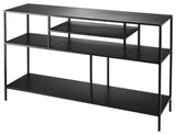 Element Shelved Console Table, Black Iron