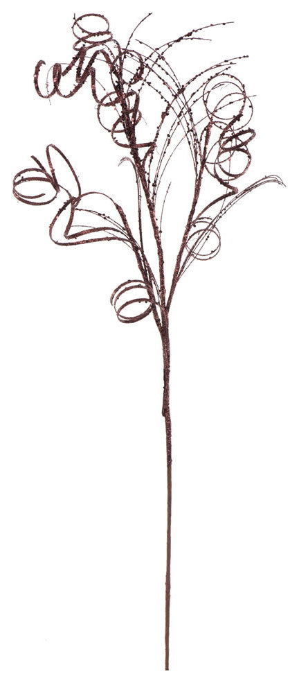 Vickerman Qg164516 35" Mocha Glitter Curly Artificial Christmas Spray