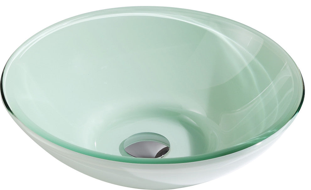 ANZZI Raider Series Tempered Glass Bathroom Vessel Sink