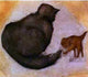 Sir Edward Burne-Jones Cat and Kitten, 20"x25" Gallery Wrapped Canvas Print