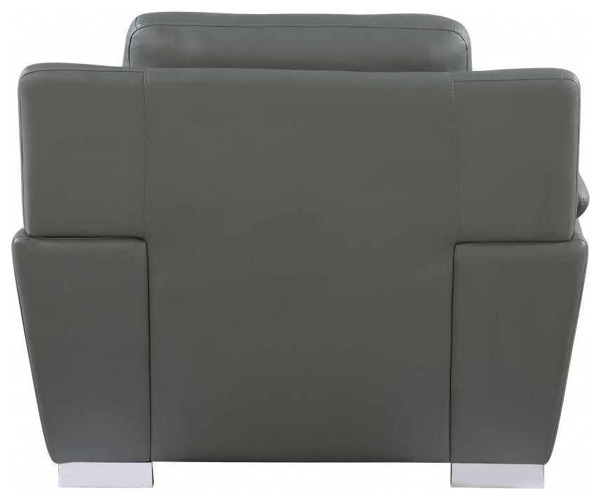 37" Grey Chic Leather Recliner Chair