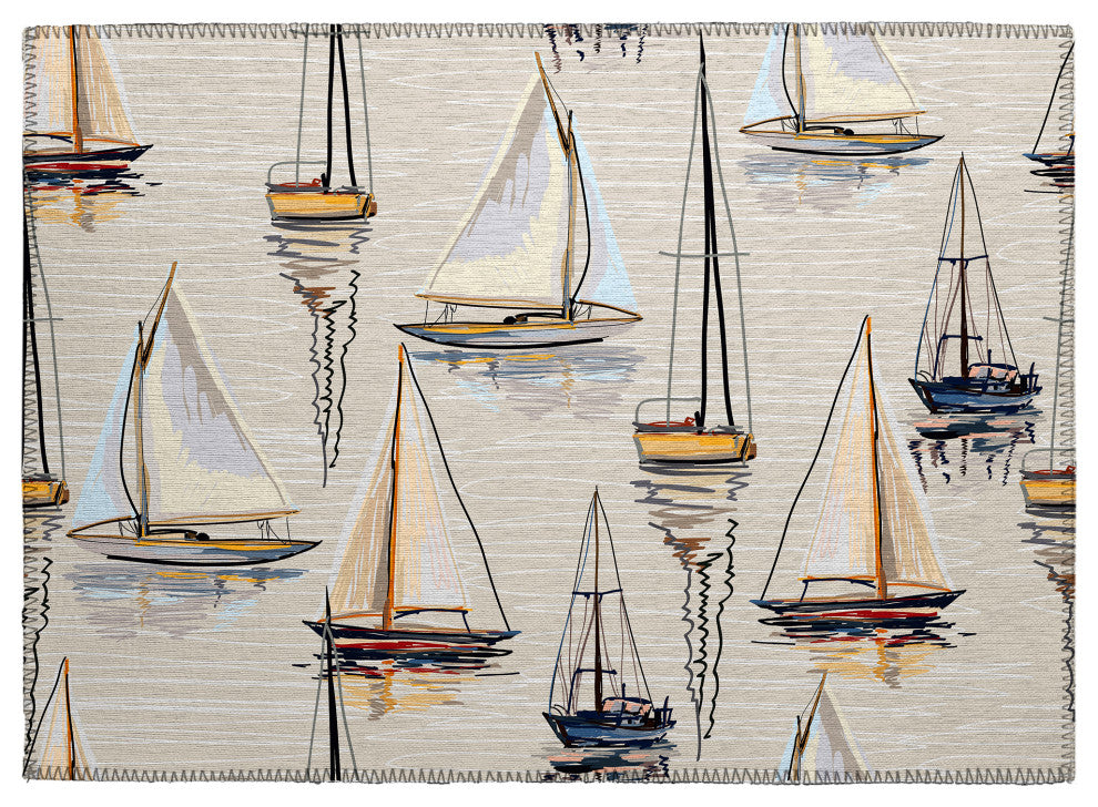 Indoor/Outdoor Harbor HA8 Ivory Machine Washable 1'8" x 2'6" Rug