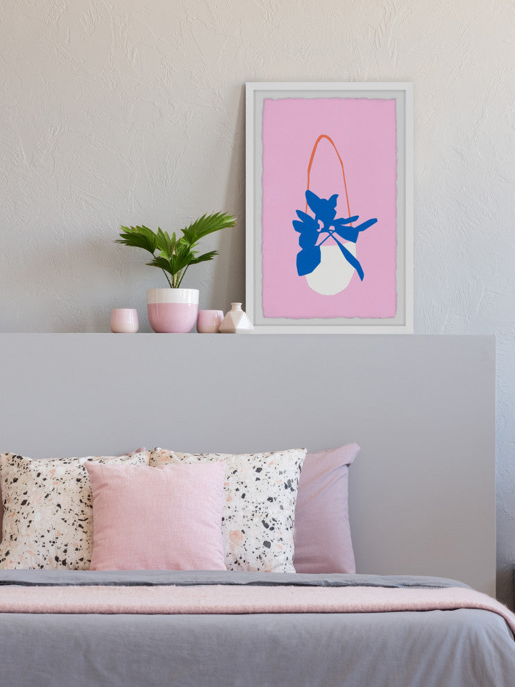 "White Hanging Pot" Framed Painting Print, 8x12