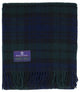 Prince of Scots Highland Tweed Pure New Wool Fluffy Throw, Black Watch