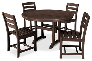 POLYWOOD 5-Piece La Casa Side Chair Dining Set, Mahogany