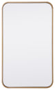 Ellis Soft Corner Metal Rectangular Mirror, Brass, 18"x30"