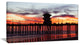 "Pier California At Sunset With Clouds" Seascape Art Canvas, 32"x16"