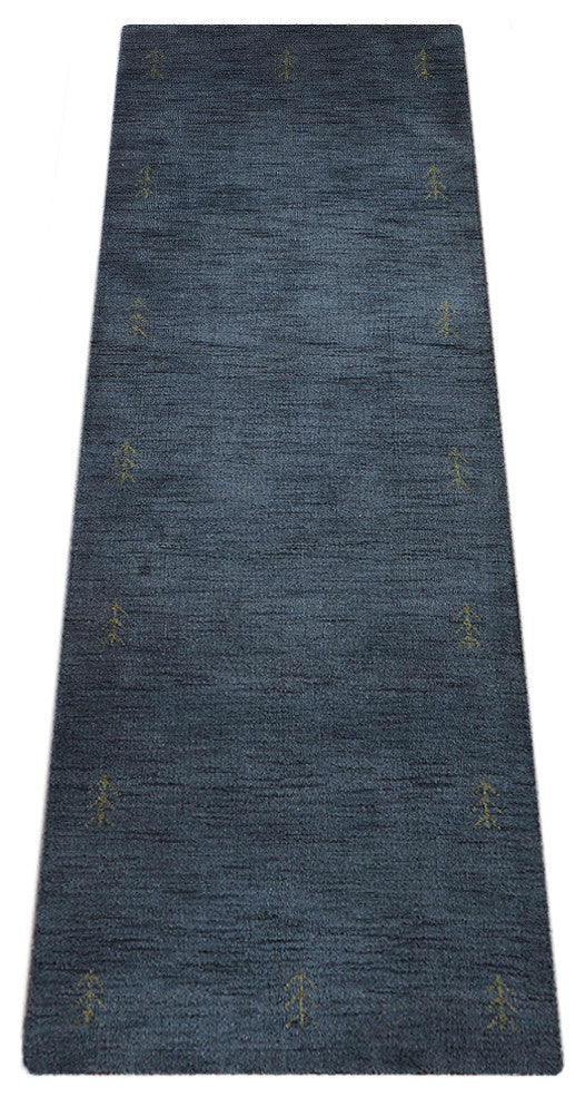 HAND KNOTTED LOOM WOOL ECO - FRIENDLY AREA RUGS - Light Blue,Contemporary