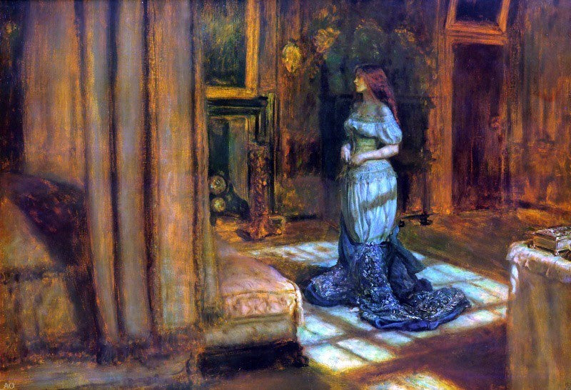 Sir Everett Millais The Eve of Saint Agnes, 18"x27" Gallery Wrapped Canvas