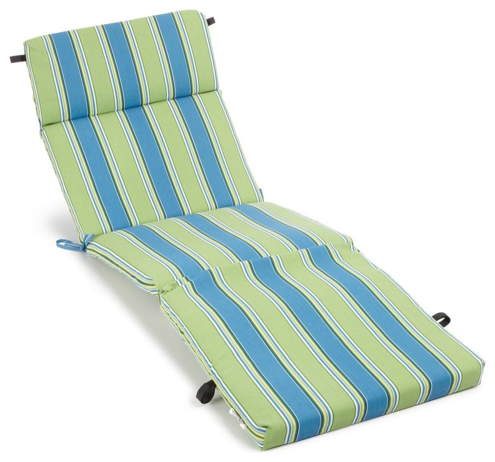 72" Outdoor Chaise Lounge Cushion, Haliwell Caribbean