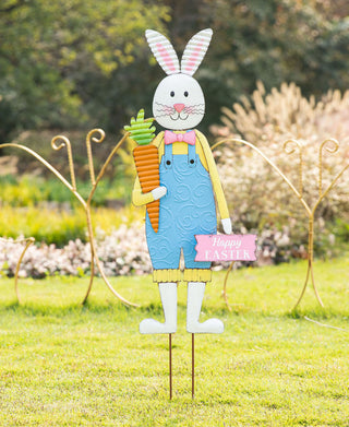 42'' Metal Easter Bunny On Bicycle Yard Stake