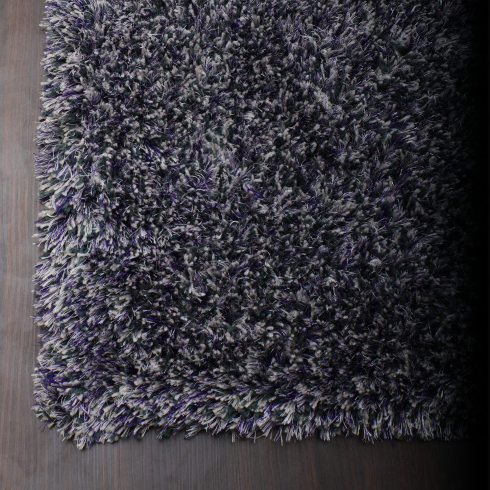 Shag Polyester Rug HAND TUFTED SHAG POLYESTER ECO-FRIENDLY AREA RUGS, Blue&White Color, S
