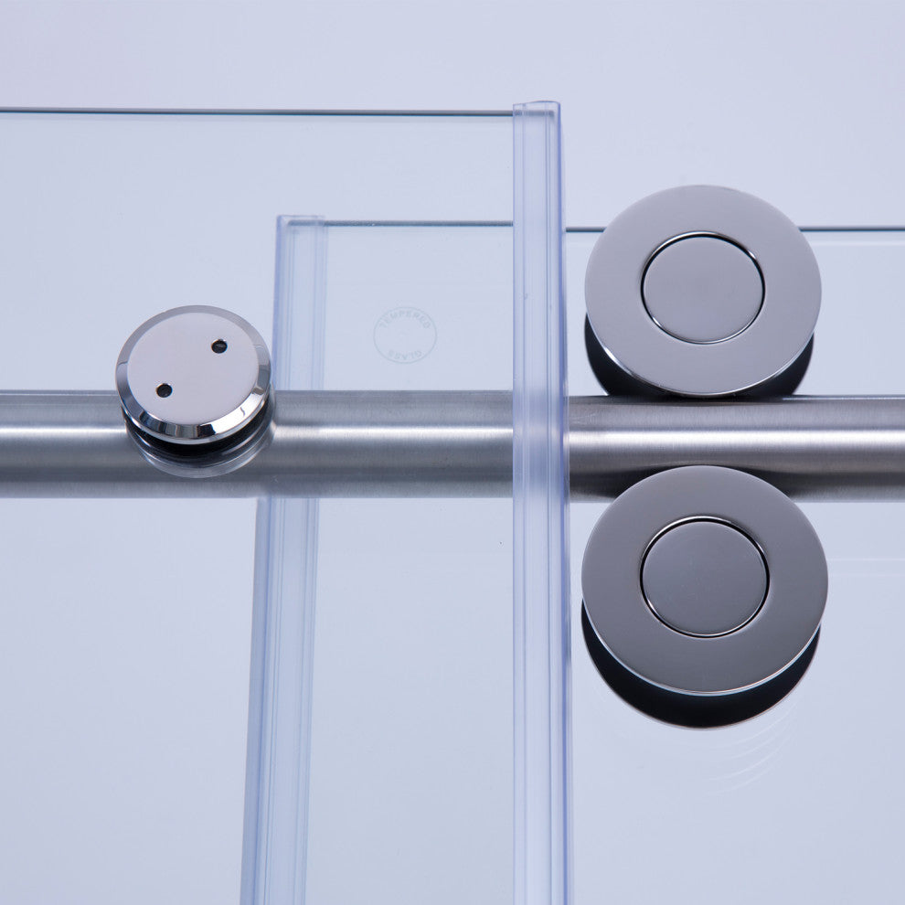 Massa Single Sliding Frameless Shower Door, Polished Chrome, 60"x76"