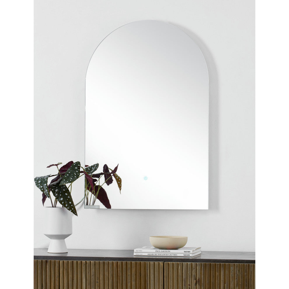 Blanca Plug-In Led Lit Arched All Glass Unframed Mirror