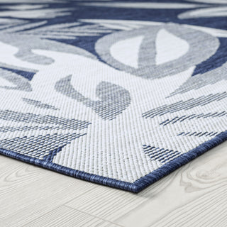 Edda Transitional Floral Indoor Rug, Navy/Cream, 7'11"x10'3"