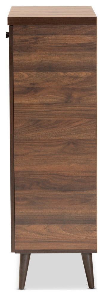 Hank Modern Shoe Cabinet, Walnut Brown