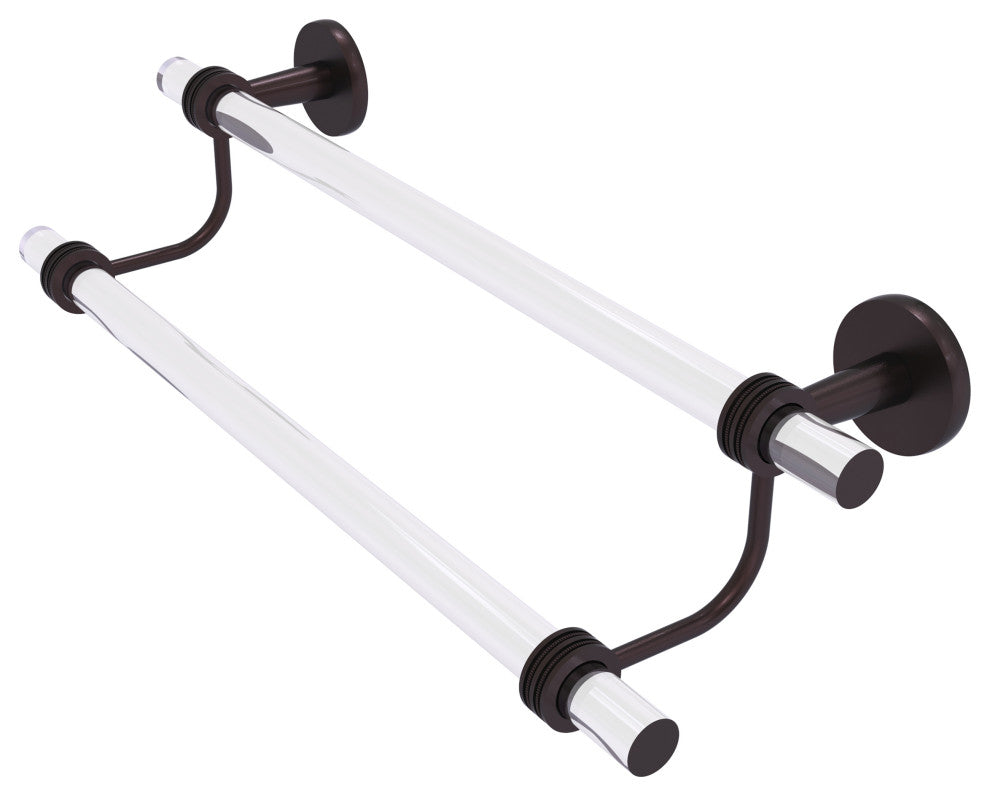 Clearview 30" Double Towel Bar with Dotted Accents, Antique Bronze