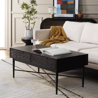 Safavieh Pierre 2 Drawer Coffee Table, Black